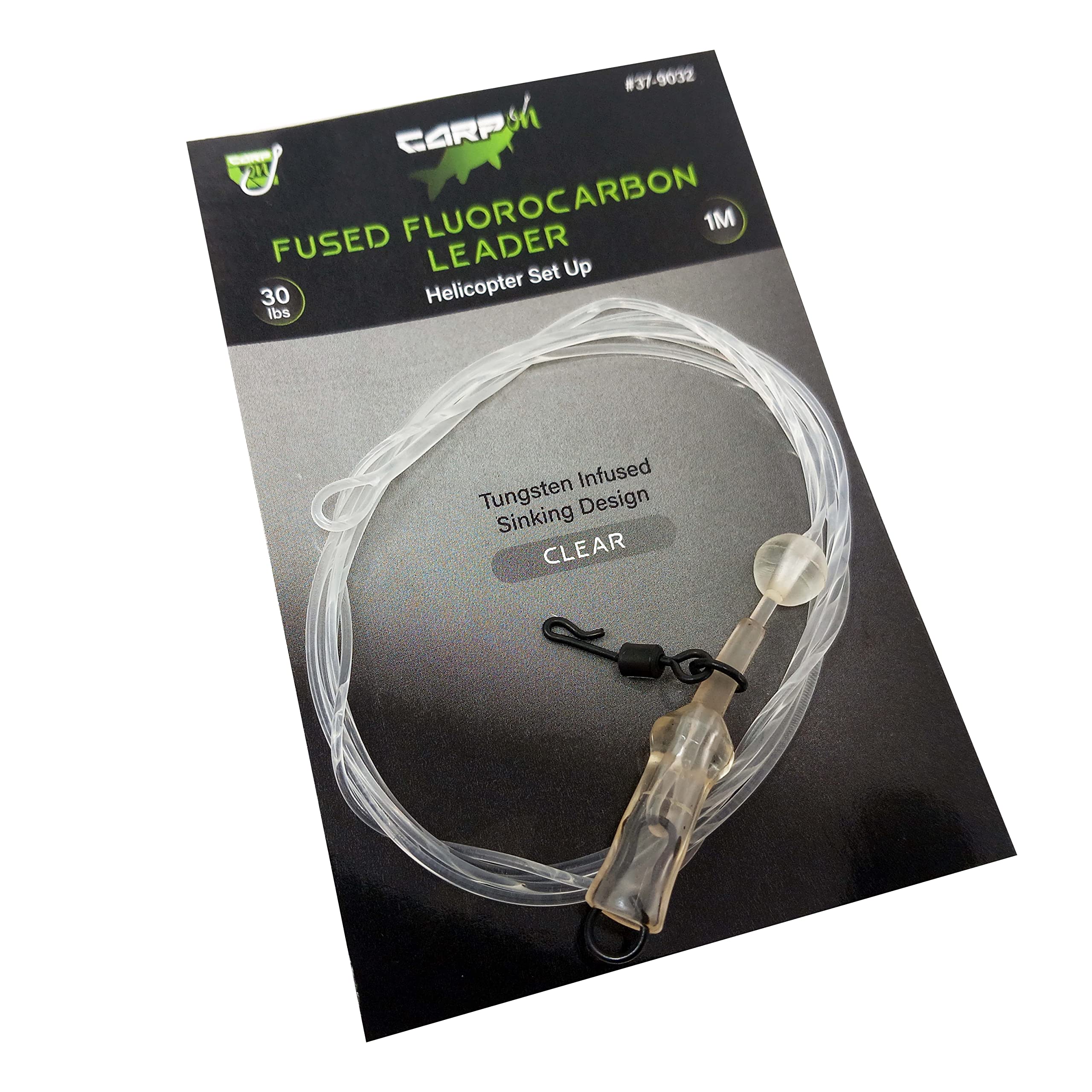 1m/100cm 30lb CARP LEADER Line - Tungsten Infused Fluorocarbon Quick Link Swivel - Sinking Design - Differing Attachments Available