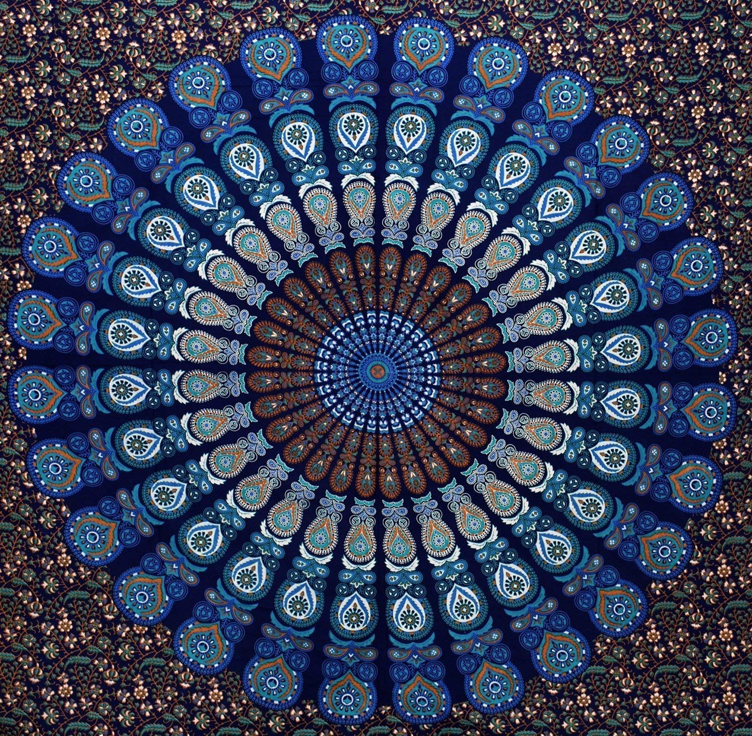 FURNISHFUL FINESSE Pauw Mandala wandtapijt voor slaapkamer Indiase FURNISHFUL FINESSE Pauw Mandala wandtapijt voor slaapkamer Indiase