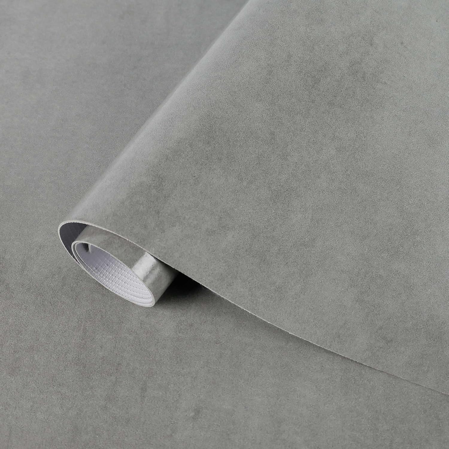 Vinyl Sheet Flooring Roll, 39.3" W x 197" L PVC Sheet Vinyl Flooring Tiles Waterproof Thicken Carpet for Bathroom Living Room Bedroom Kitchen Office (Covered 53.82 sq.ft./Box) (Grey)