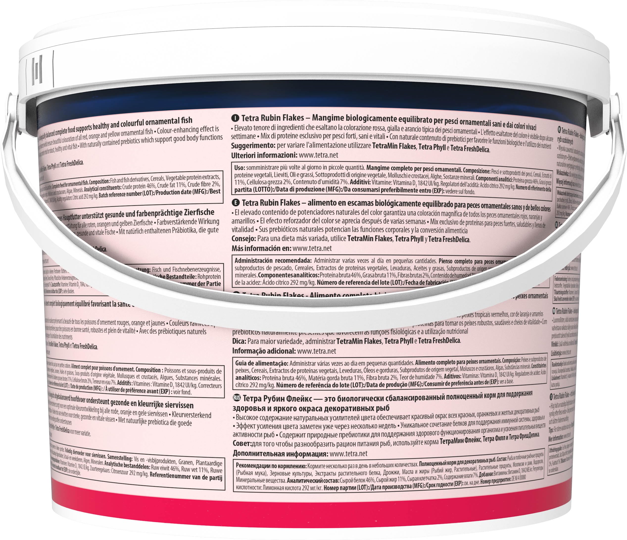 Tetra Rubin Flakes Alimento completo en copos, 10 L | Potenciadores de color naturales | Brillo intenso del color de los peces