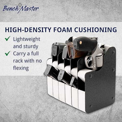 Miniatura 5 de BenchMaster Estante vertical para pistolas, almacenamiento seguro para pistolas, con capacidad para 2 a 12 pistolas, organizador seguro para armas,