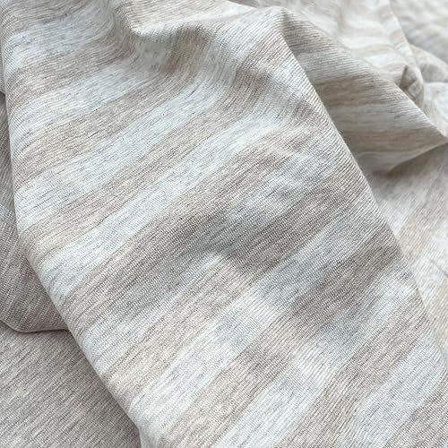 Miniatura 3 de PURE ERA Juego de funda de edredón de punto de jersey, 100% algodón de camiseta jaspeado, súper suave, cómodo, diseño clásico a rayas, con cierre de