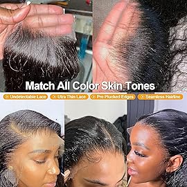 BEEOS 5x5 Skinlike Real HD Lace Closure Only, Pre-plucked Straight Human Hair Closure 0.10mm Ultra-thin Melted Invisible Swiss Lace Small Single Knot 16 Inch