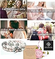 Vista 26 de 2Pcs Healing Crystal Bracelets for Women Handmade Beaded Bracelet Healing Prayers Crystal 8mm Natural Stone Beads Bracelet Stress Relief Get Well