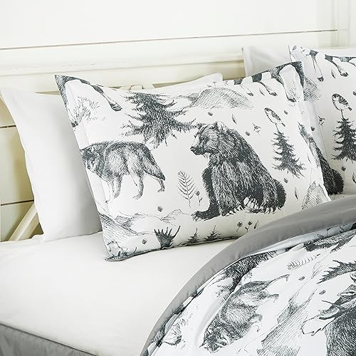 Miniatura 4 de Chezmoi Collection Denver - Juego de edredón de 7 piezas Southwestern Cabin Lodge - Ropa de cama de microfibra con estampado de oso pardo, lobos,