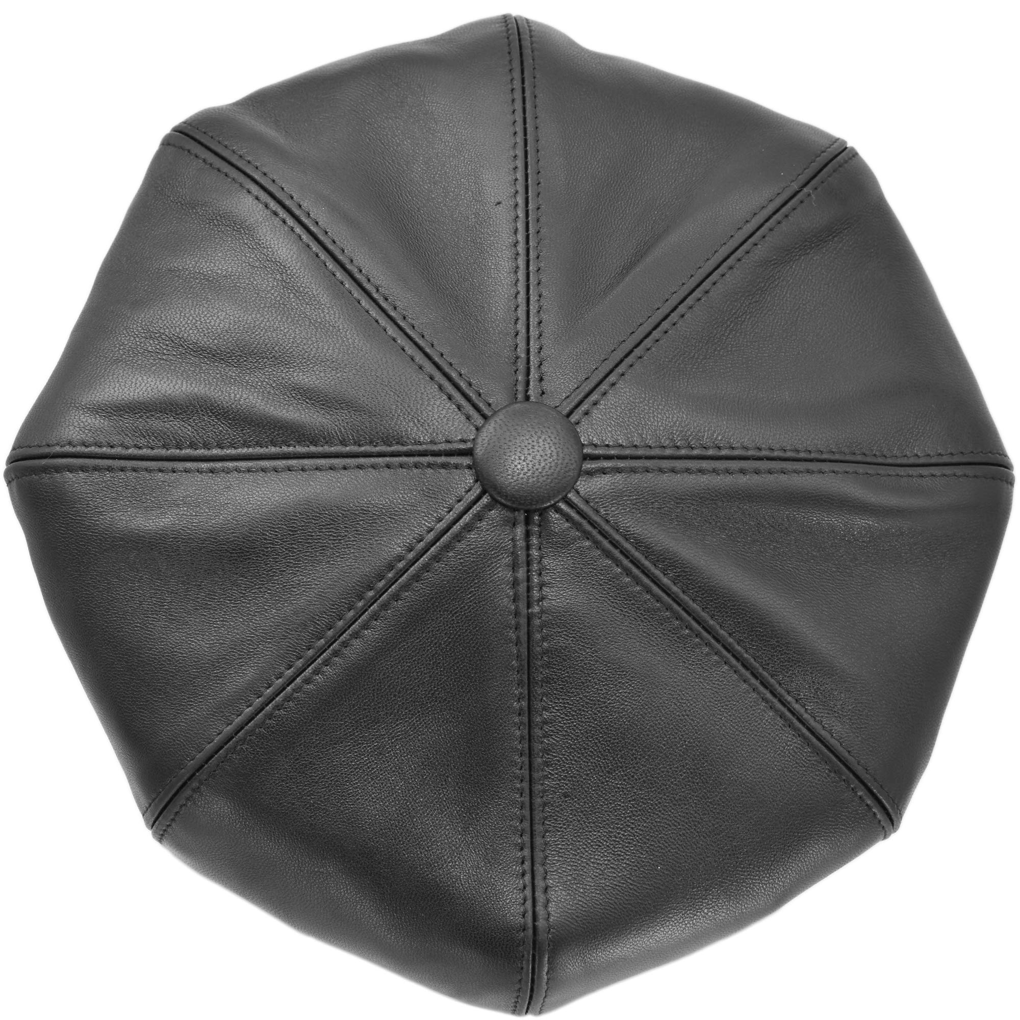 Melegari Berretto Newsboy Biker, Vera Pelle, Berretto Gatsby a 8 Spicchi, Made in Italy, Unisex, Estate/Inverno