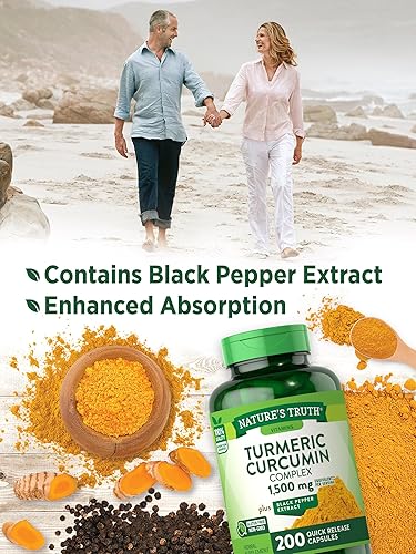 Miniatura 3 de Nature's Truth Curcumina de cúrcuma con extracto de pimienta negra  1500 mg  200 cápsulas  Suplemento sin OMG y sin gluten