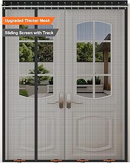 Sliding Magnetic Screen Door with Track Closure, Thicker 265g/㎡ Reinforc...