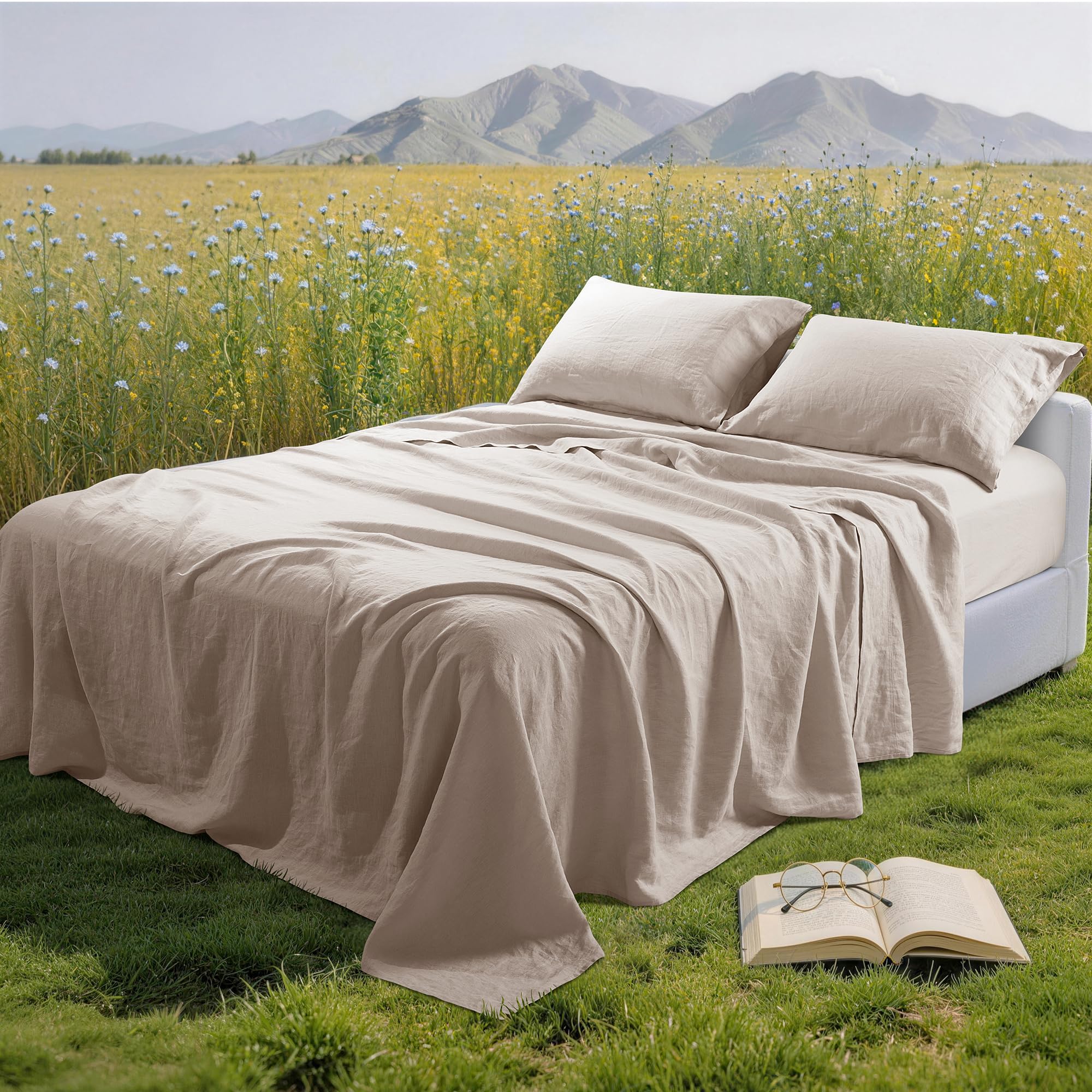 REDASW 100% Pure Linen Sheet Set