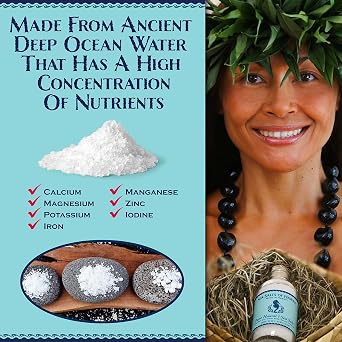 Sea Salts Of Hawaii Pure Kona Deep Sea Salt Hawaiian Sea Salt, 3.5 Ounce Bottle - Made in Hawaii