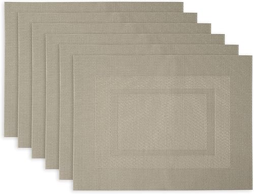 Miniatura 19 de DII PVC Tabletop Collection Woven Indoor / Outdoor - Juego de manteles individuales, 13x17.25, dorado, 6 piezas Dorado,Negro,Azul