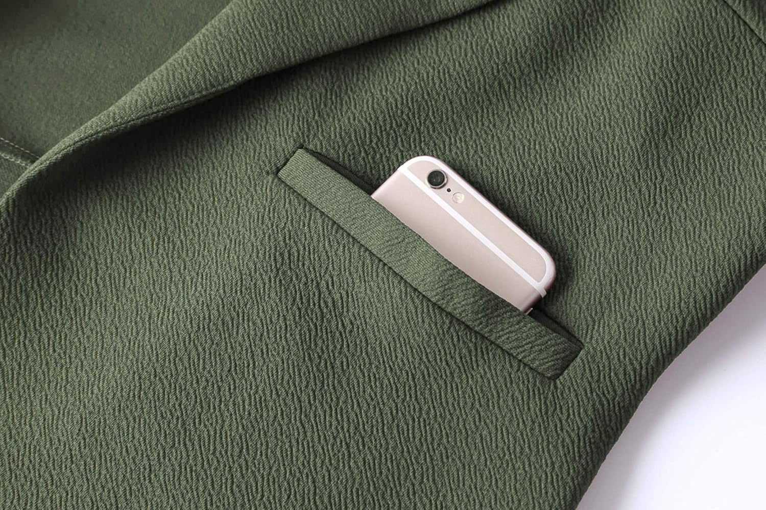 Unifizz Women 3/4 Sleeve Blazer Lightweight Open Front Business Jacket Shawl Collar Slim Work Office with Pockets #Army Green,Size S#