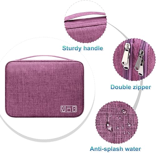 Miniatura 4 de CILLA Organizador de electrónica de viaje, estuche organizador de cable de viaje, bolsa compacta de accesorios electrónicos para cable, cable,