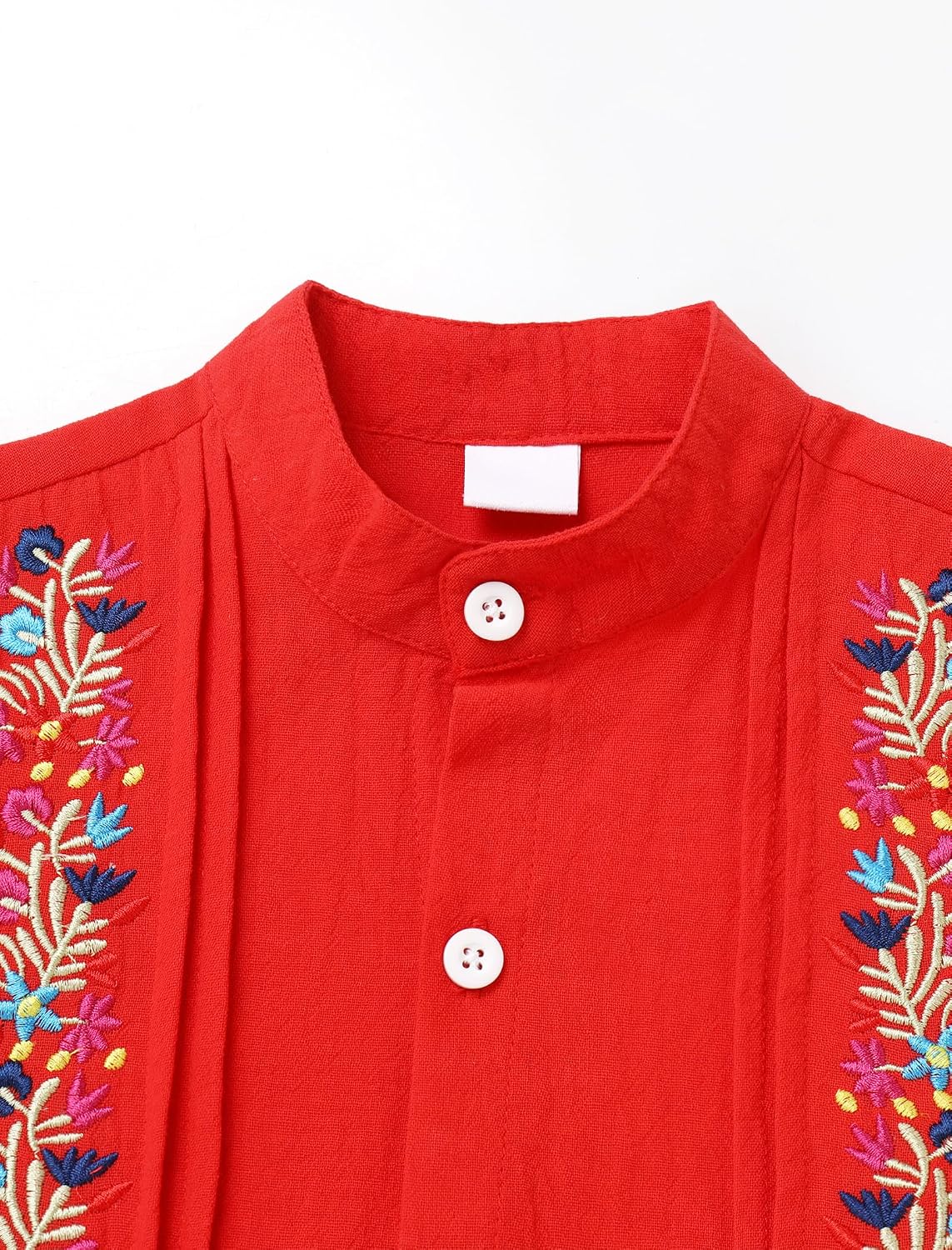 Kids Toddler Boys Mexican Guayabera Shirt Short Sleeve Button Down Embroidered Traditional Folk Shirts Summer
