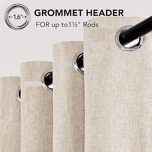 Miniatura 7 de Deconovo Total - Cortinas opacas de lino sintético para oscurecer la habitación con aislamiento térmico que reduce el ruido, cortinas efcientes, 2