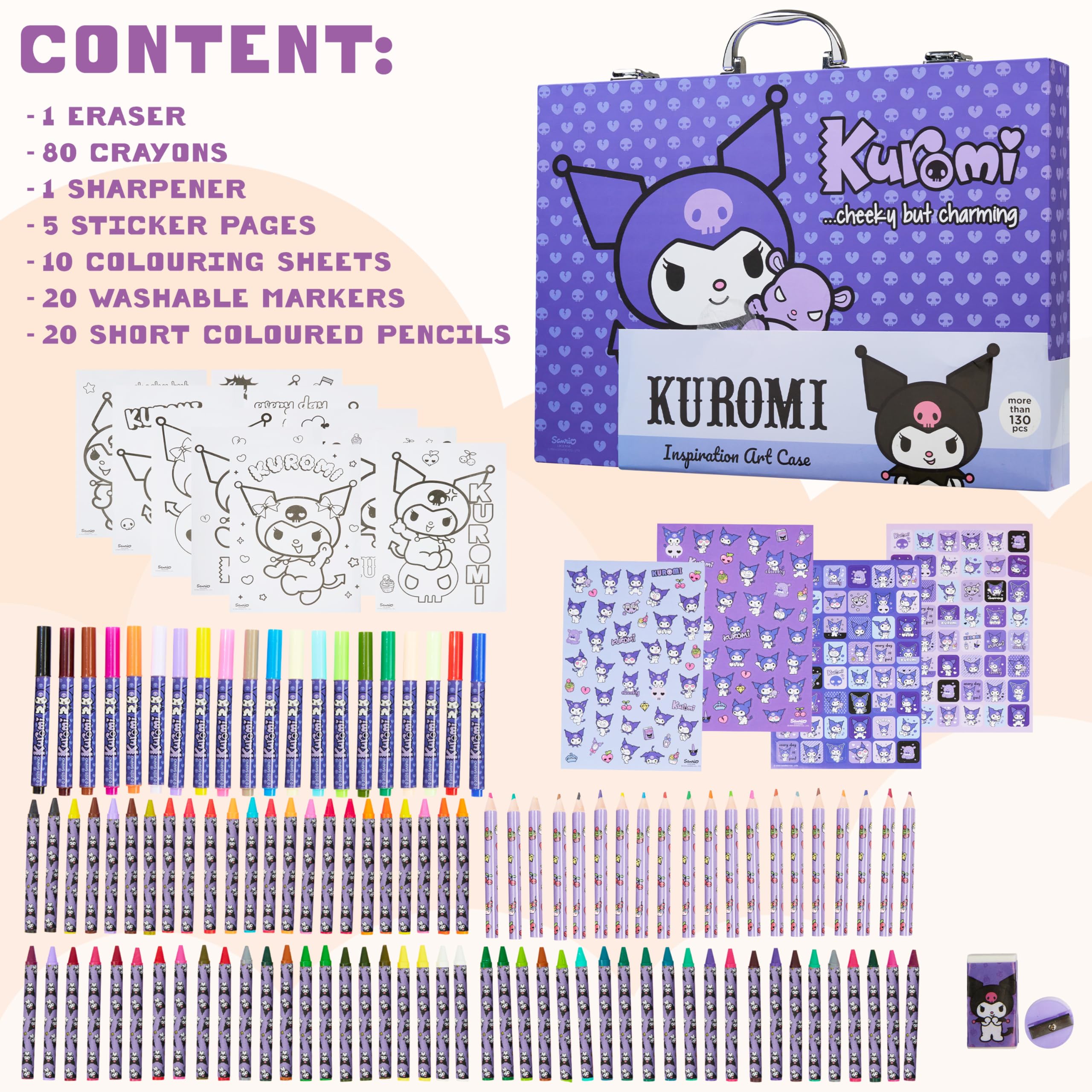 Hello Kitty Kuromi zestaw artystyczny dla dzieci (fioletowy Kuromi)