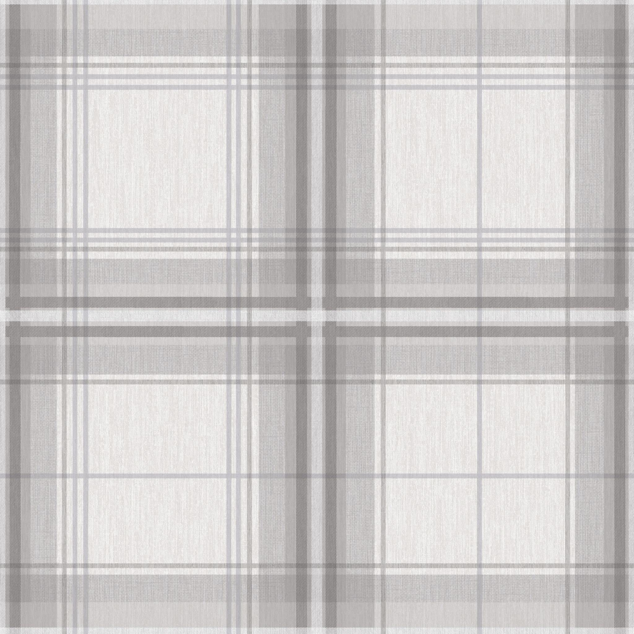 Arthouse Woven Check Grey & White Vinyl Wallpaper - Hard Wearing & Beautiful - Textured Modern Tartan - Living Spaces & Feature Walls - Bedroom - Dining - Hallway - Living Areas - Toilet - 903102