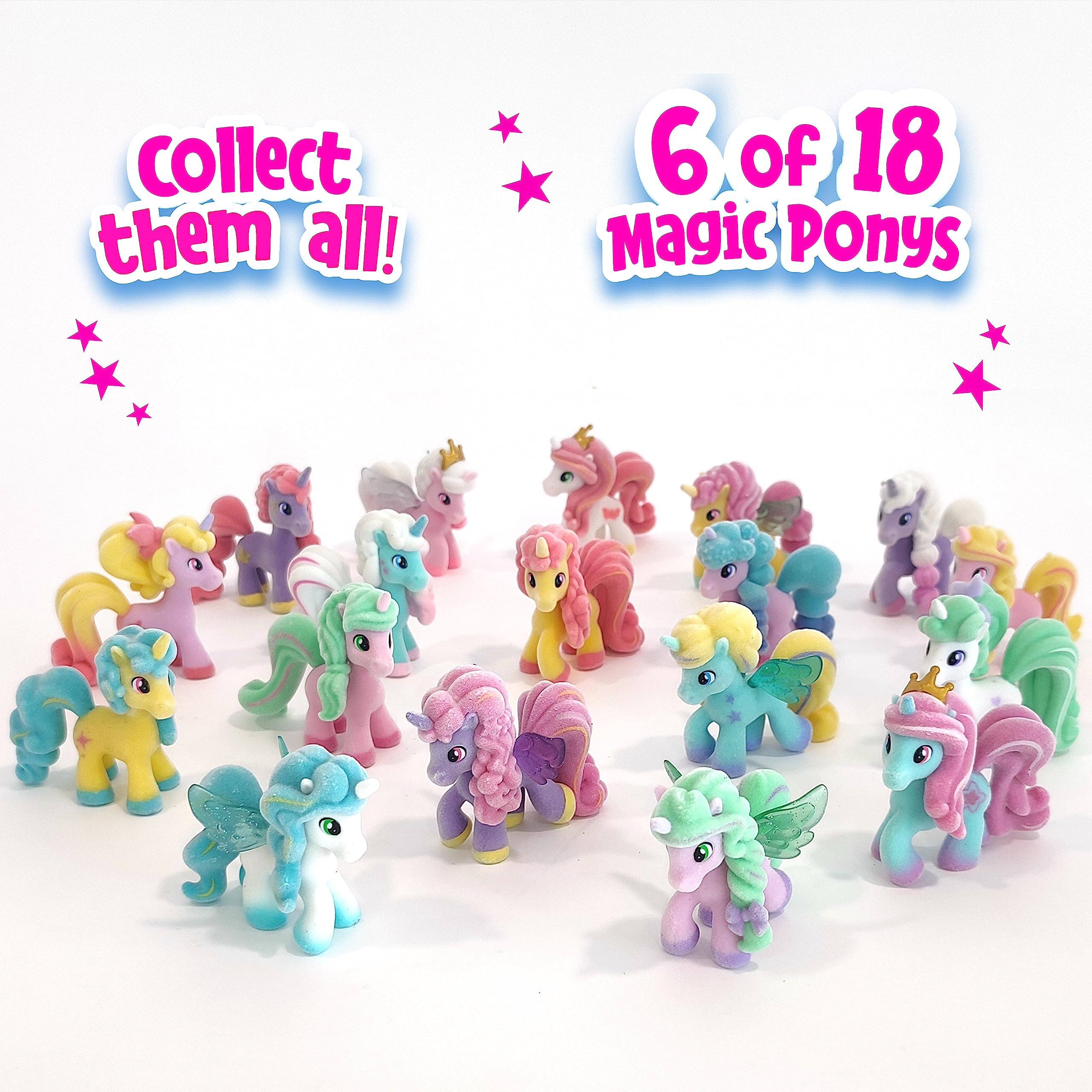 Craze Magic PONYS – 4 Figurines De Poneys Magiques Avec Tatouages, 18 à Collectionner – Dès 3 Ans