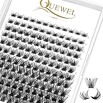 QUEWEL Lash Clusters 72 Pcs Cluster Lashes Wide Stem Eyelash Clusters C/D Curl 8-16mm DIY Eyelash Extensions Mega Style for Self Easy To Use at Home (Mega-C-MIX-144 Pcs)