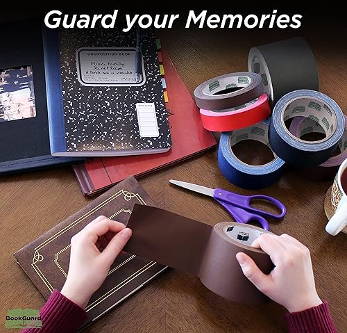 Miniatura 7 de BookGuard Cinta de reparación de libros de tela de algodón recubierta de vinilo de 1-12 pulgadas, rollo de 15 yardas, color blanco