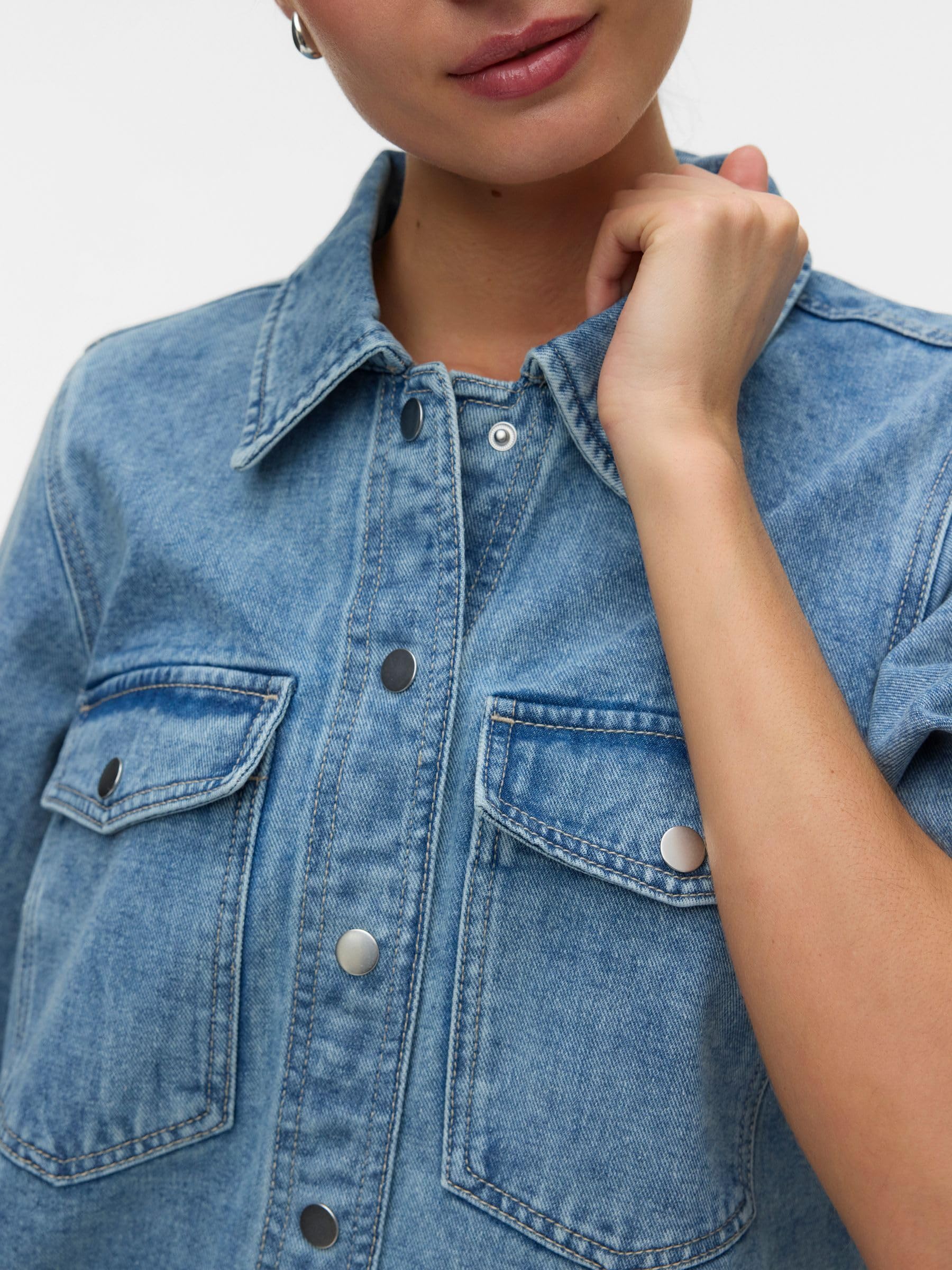 VERO MODA Female Jeanskleid VMFENJA Kurzes Kleid