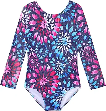 HOZIY Gymnastics Leotards for Girls Unicorn Pink Purple Sparkly Dancewear Activewear Quick Dry