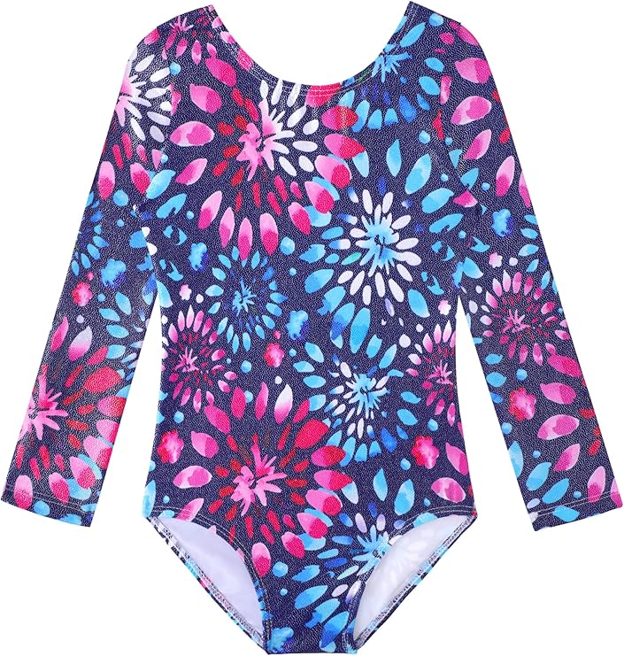 HOZIY Gymnastics Leotards for Girls Unicorn Pink Purple Sparkly Dancewear Activewear Quick Dry
