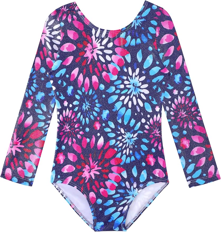HOZIY Gymnastics Leotards for Girls Unicorn Pink Purple Sparkly Dancewear Activewear Quick Dry