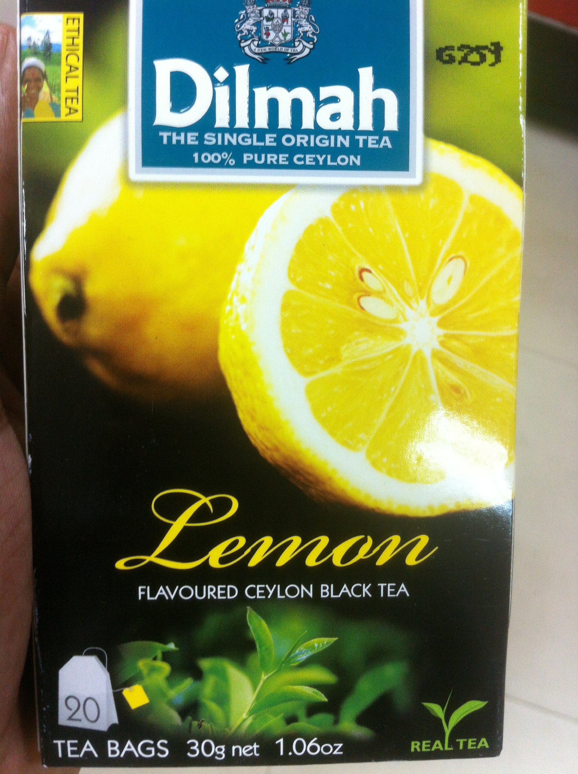 Dilmah Premium Quality Blended Lemon Flavoured Ceylon Black Tea. The Single Origin Tea 100% Pure Ceylon Tea. 20 - Count Tea Bags