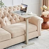 Overbed Table with Hidden Wheels, Height Adjustable Medical Bed Table Hospital Bedside Table, 28" W x 16" D Rolling Laptop Standing Desk for Home & Office, Greyish White