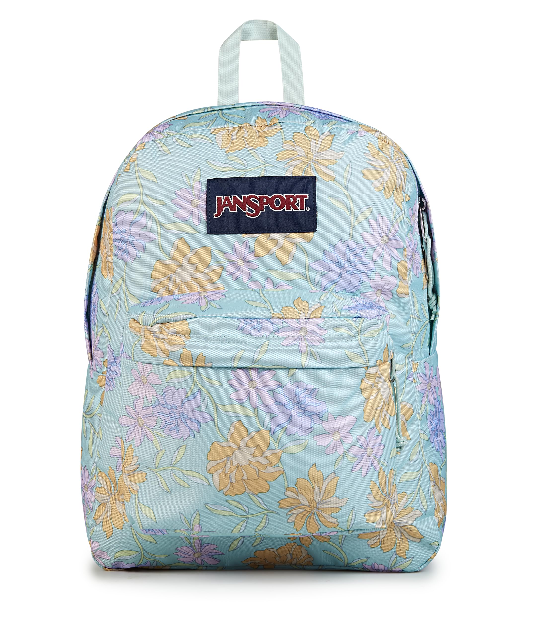 JanSport SuperBreak One Backpack - Durable, Lightweight Bookbag with 1 Main Compartment, Front Utility Pocket with Built-in Organizer - Premium Backpack, Faded Floral Fresh Mint