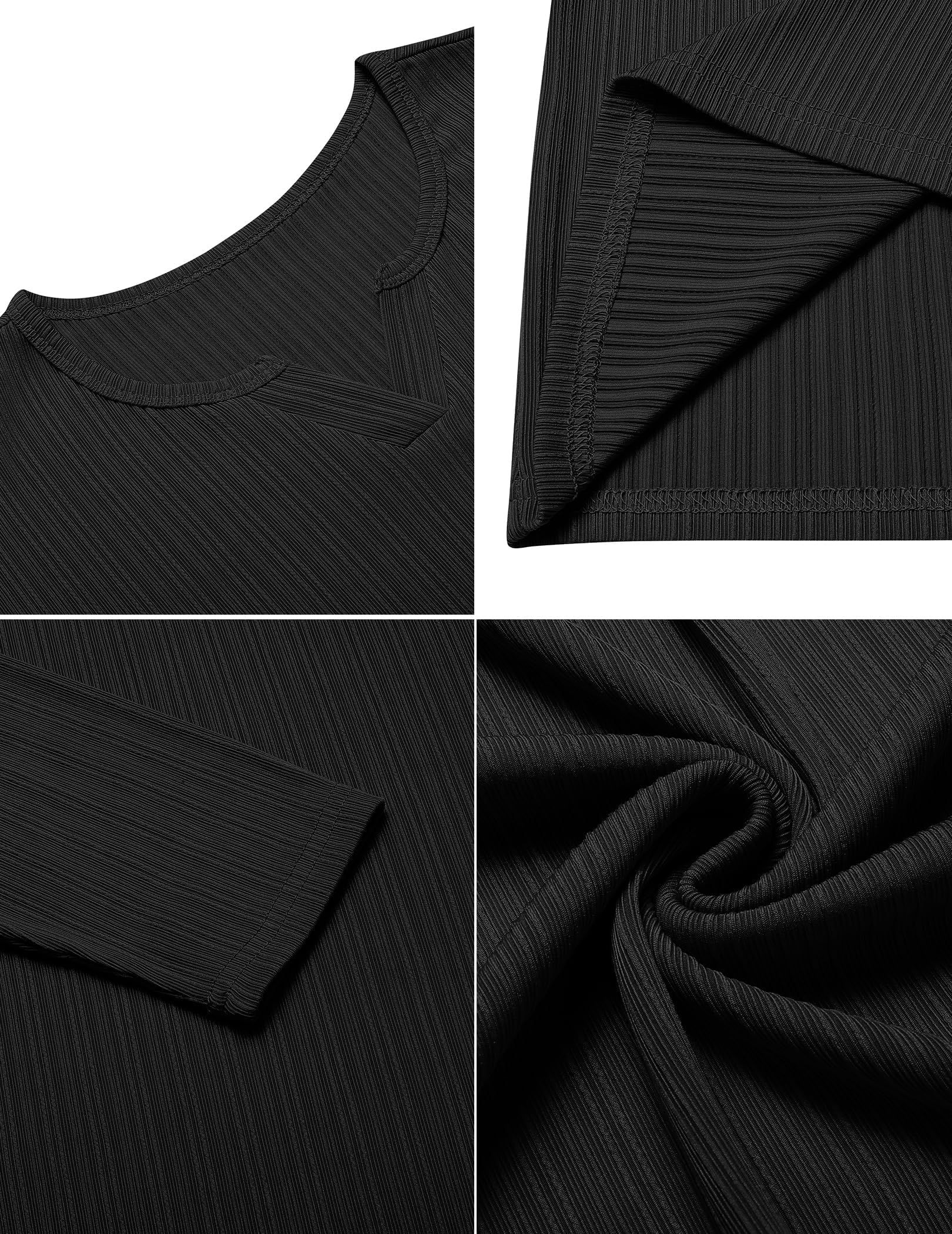 COOFANDY Maglietta da uomo a maniche lunghe, a coste, per uomo, per il tempo libero, casual