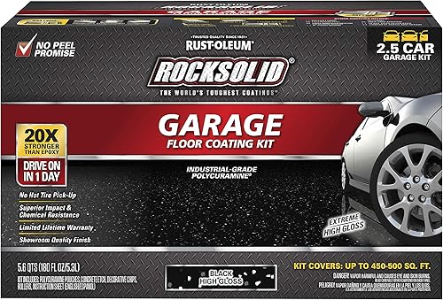 Rust-Oleum Rocksolid 293515 - Revestimiento de policuramina a base de aceite para suelo de cochera, kit para superficie de 2.5 autos, color marrón