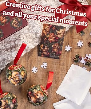 PieceRelax 3D Puzzle Ball 3-Inch 60-Piece Set of Three - Christmas Ornaments Phoenix Chan Kitty Angels Unique Home Decor with Curved Plastic Puzzle Pieces [A3956]