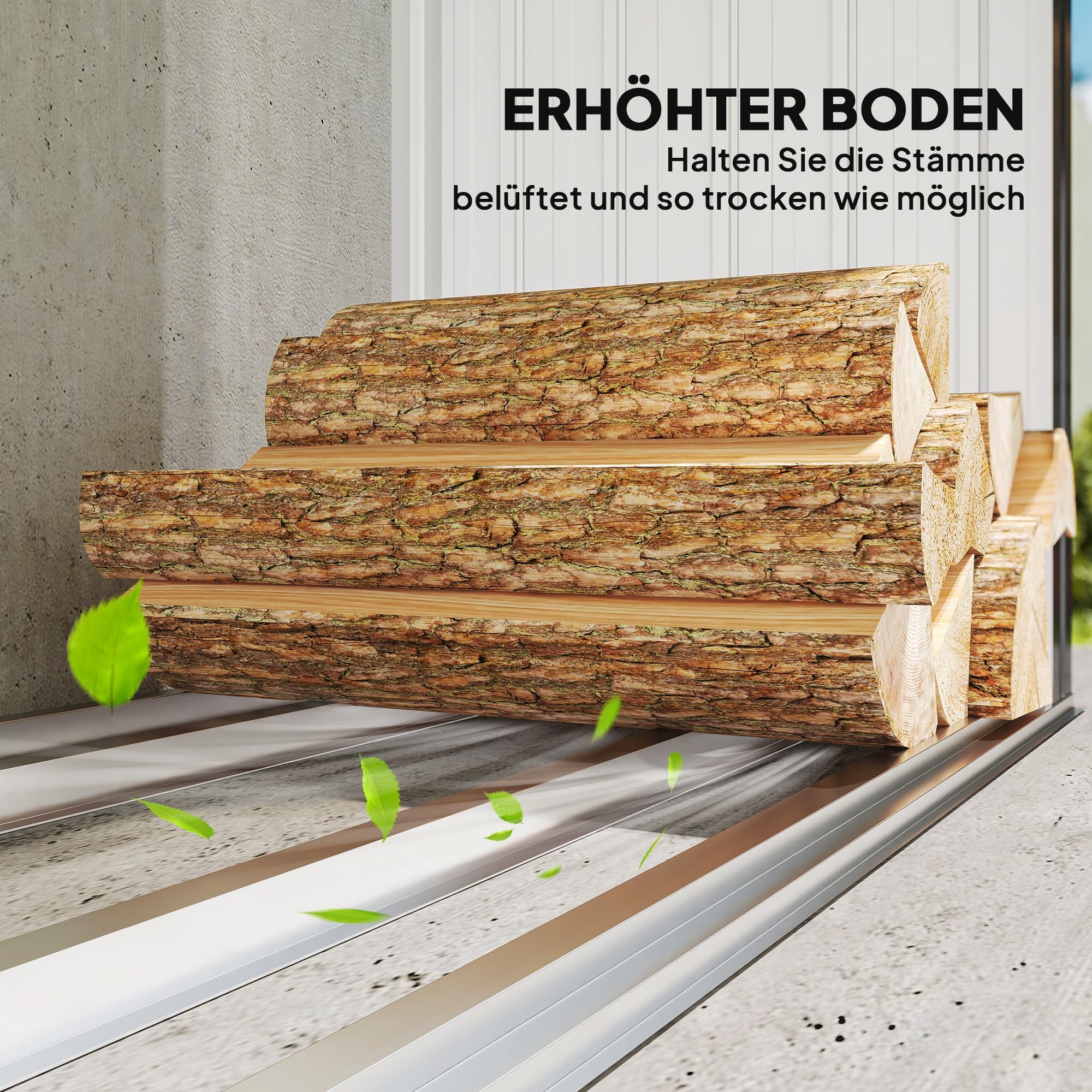Outsunny Brennholzunterstand erhöhtes Brennholzregal mit Pultdach Schnelle Montage Kaminholzunterstand Metall Holz Lager Brennholzlager Garten Holzlager für Kaminholz Dunkelgrau