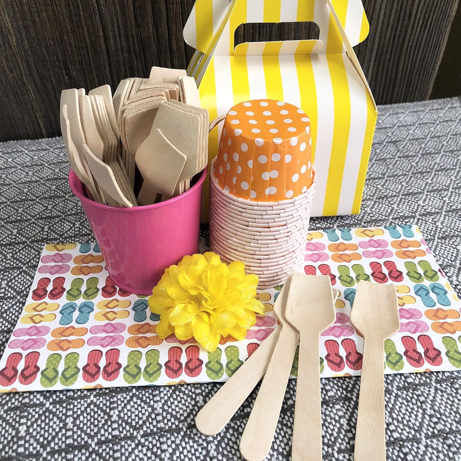 Bulk Mini Wooden Spoons -Eco Friendly Disposable Biodegradable - 3.75