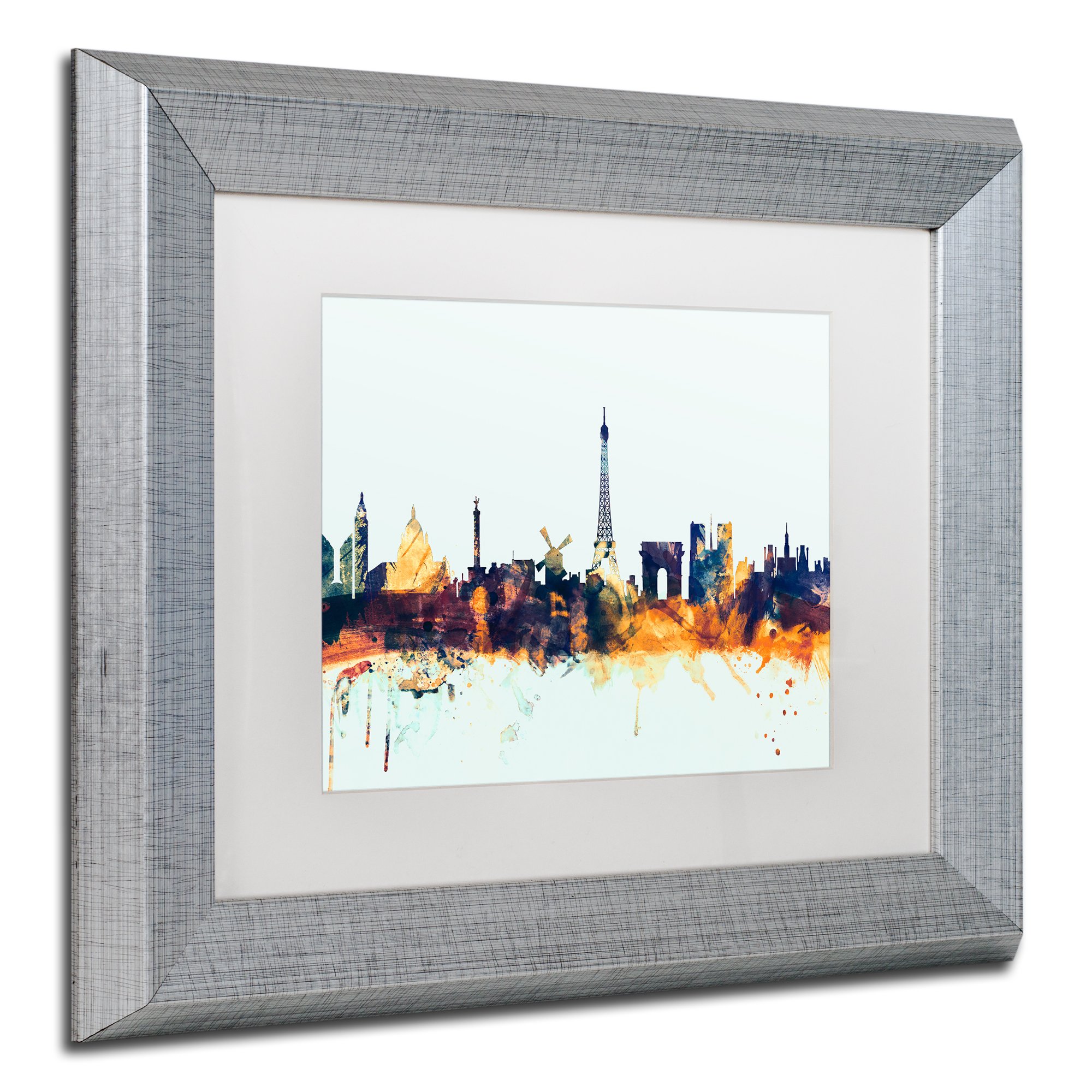 Amazon.com: Trademark Fine Art Paris France Skyline Blue by