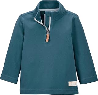 first instinct by killtec Fisw 37 MNS FLC Shrt Fleece Long-Sleeved Shirt with Stand-up Collar and Zip, Petrol, 98 cm-104 cm