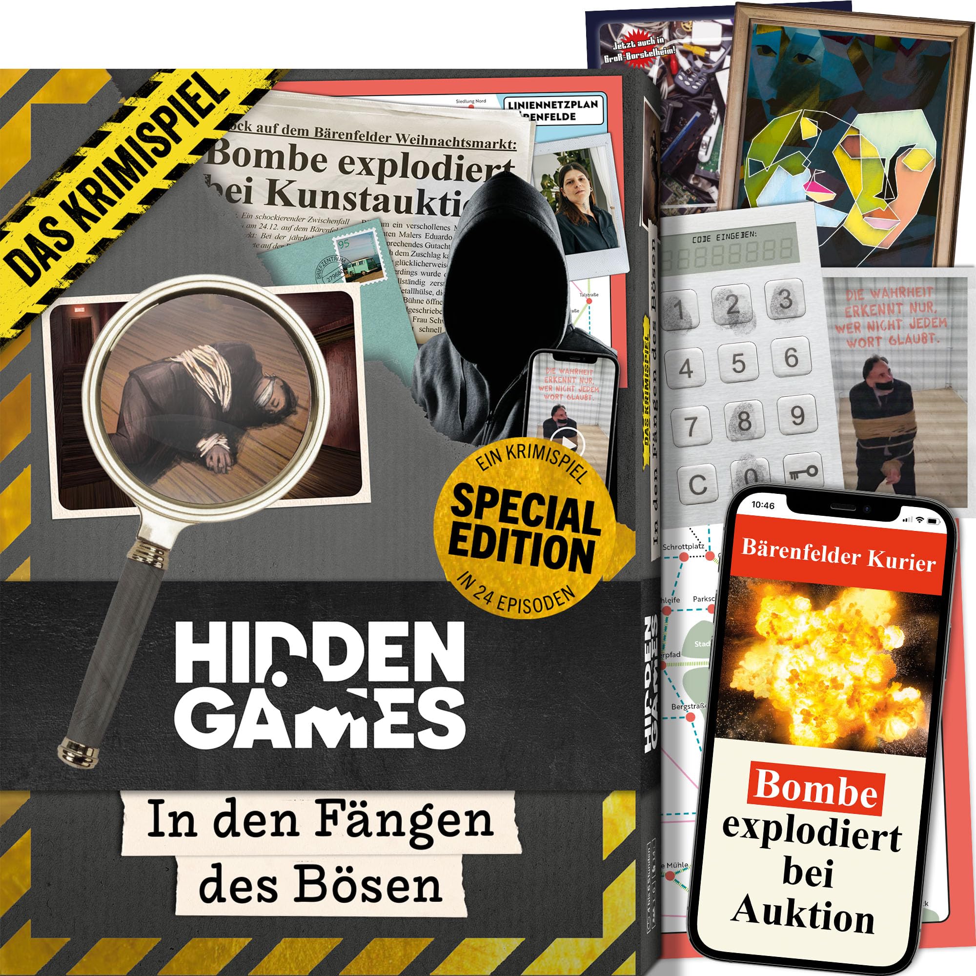 Hidden Games Tatort - In den Fängen des Bösen - Krimispiel - (Special Edition) - Mordfall lösen Spiel | Crimegame | Krimigame | Versteckte Spiele für Erwachsene | Hiddensee | Fall lösen