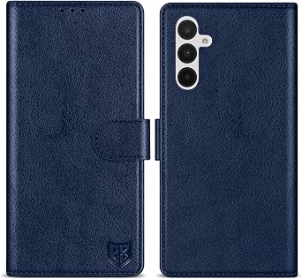 for Samsung Galaxy A16 Wallet Case with [RFID Blocking] Card Slot Kickstand Magnetic Closure Leather Flip Protective Phone Case for Samsung Galaxy A16 Case WalletBlue-6.7 inch
