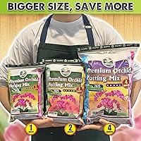 Vista 7 de Mezcla de tierra para macetas de orquídeas [mejorada] DUSPRO para replantar con musgo forestal, corteza de pino, perlita y piedra pómez, mezcla