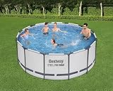 Bestway Steel Pro MAX Frame Pool Complete Set with Filter Pump, Diameter 366 x 122 cm, Light Grey, Round - 4