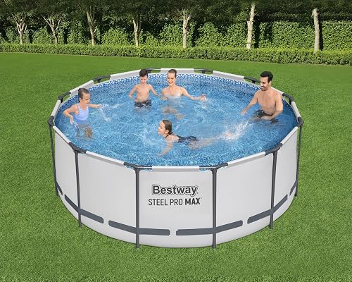 Bestway Steel Pro MAX Frame Pool Complete Set with Filter Pump, Diameter 366 x 122 cm, Light Grey, Round - 4