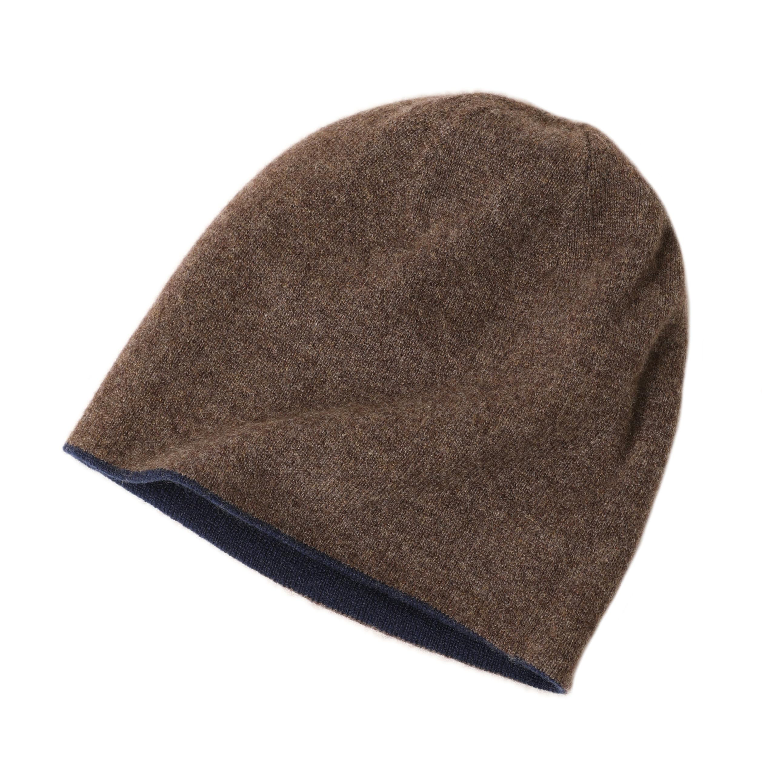 Berretto Invernale Reversibile a 2 Strati 100% Cashmere Berretto a 2 Colori da Donna