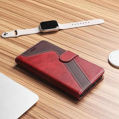 Miniatura 6 de Funda tipo cartera para Samsung Galaxy A53 5G, funda de cuero con tapa con bloqueo RFID, tarjetero de crédito, soporte magnético, TPU interior, a