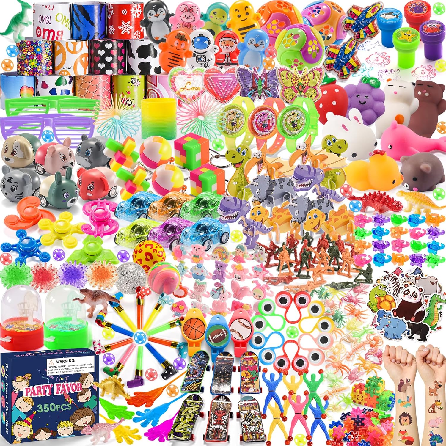 Yutin 350PCS Prize Box Toys for Kids Classroom, Party Favor Bulk Goodie Bag Stuffers for Kids 4-8 8-12, Pinata Filler, Treasure Chest Box Prizes, Birthday Gift Bags Toys for Boys Girls 3-5