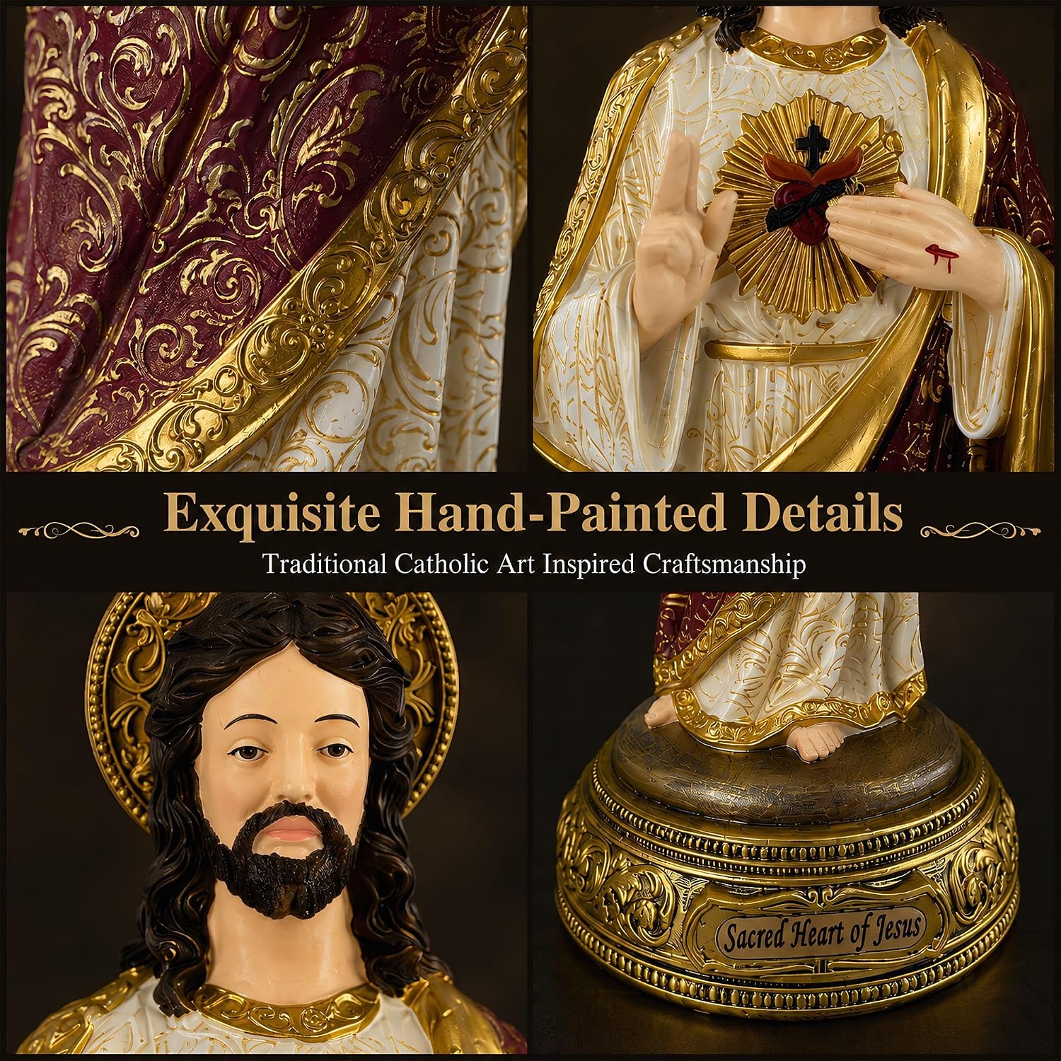 Sacred Heart of Jesus Statue, 8" H Jesus Christ Catholic Figures image 4