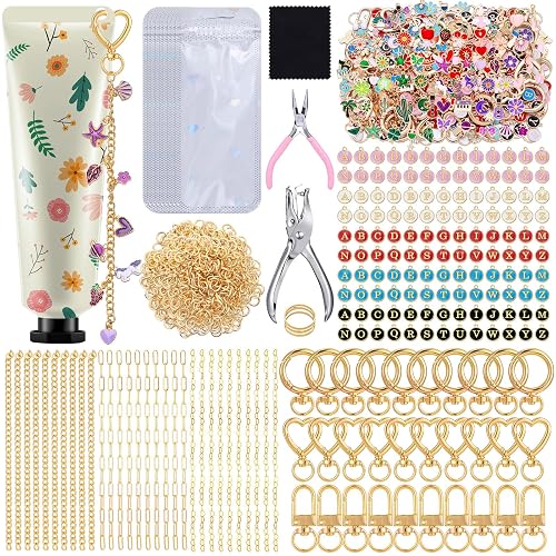 Tondiamo 562 Pcs Lip Gloss Keychain Making Kit with 250