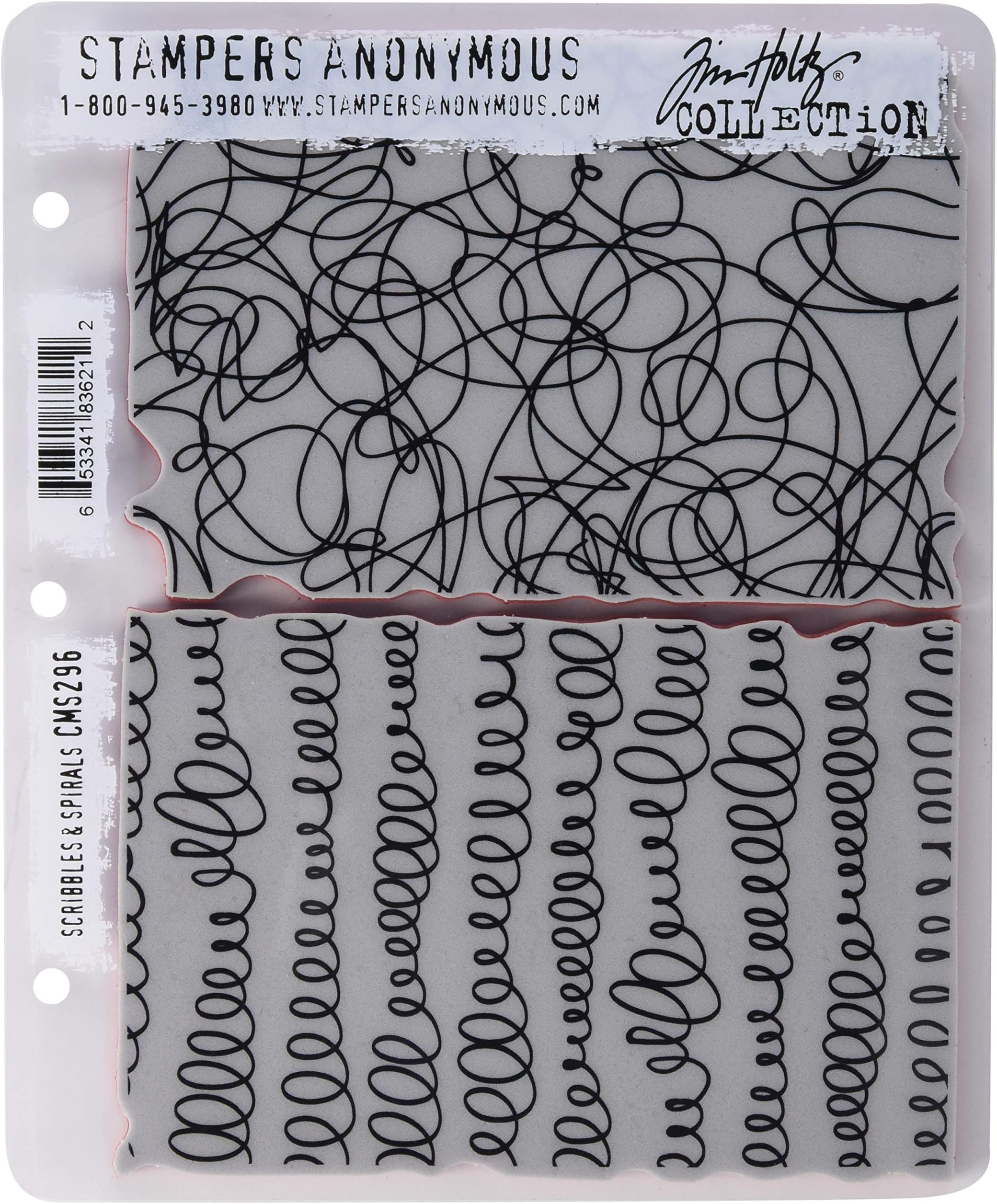Art Gone Wild Tim Holtz Scribbles and Spirals Cling Rubber Stamp Set, Synthetic Material, Multi-Colour, 24.5 x 18 x 0.6 cm