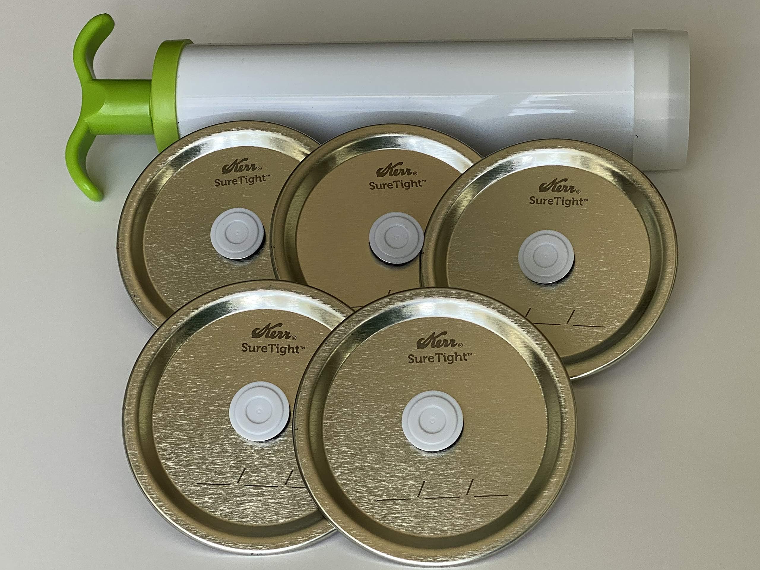 Vac&Stack Mason jar Vac Lids 5-Pk (Wide Mouth with Pump)